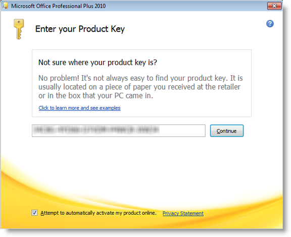 reinstall office 2010 with product key